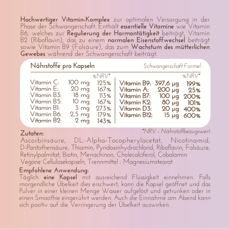 Schwangerschaft Nährstoffe Essentials