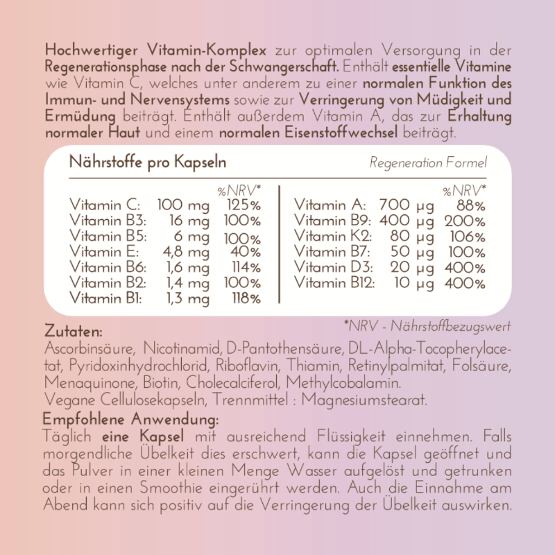 Regeneration Nährstoffe Essentials