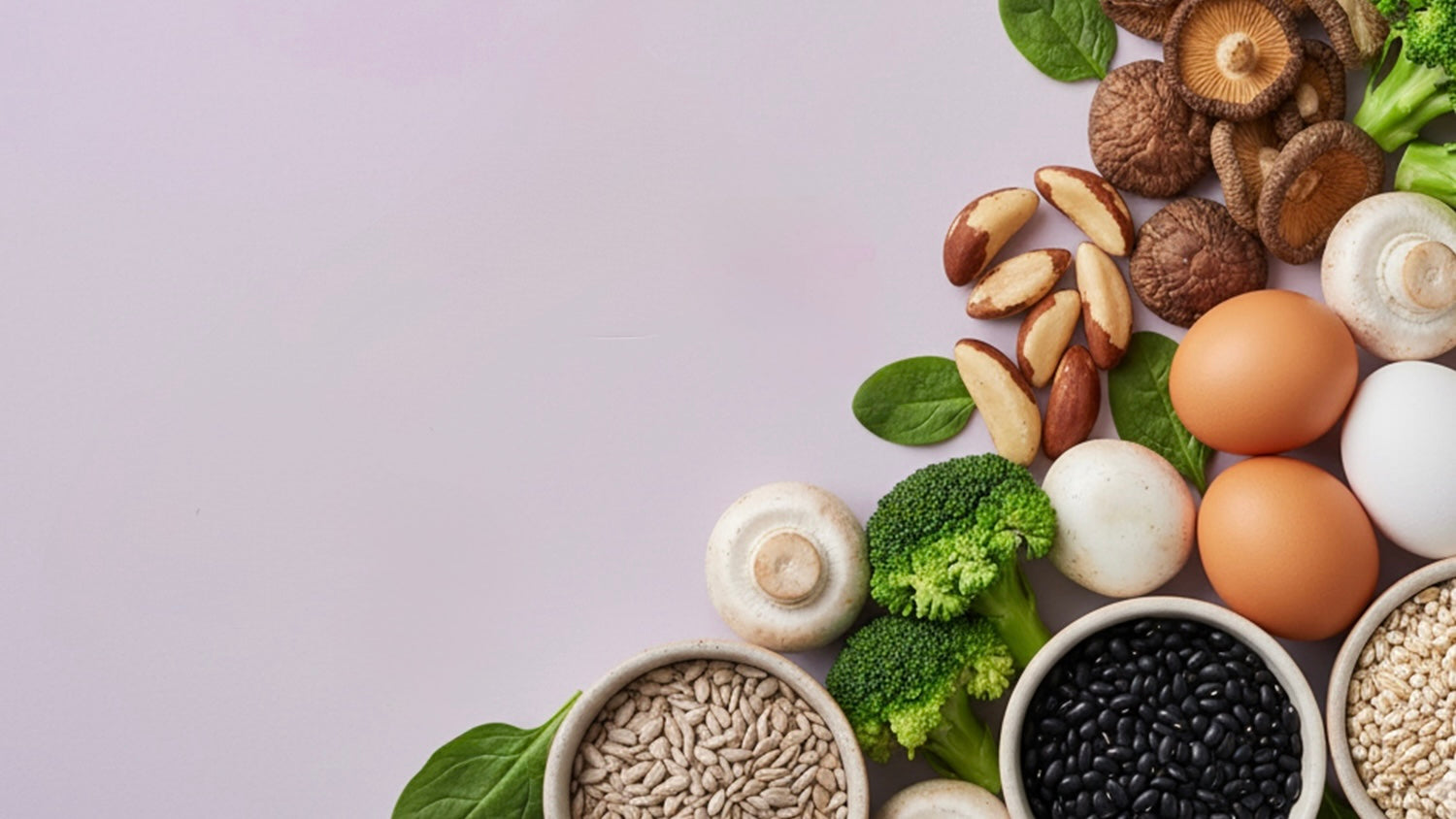 Selenreiche Lebensmittel flatlay